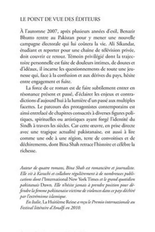 La huitième reine, Bina Shah