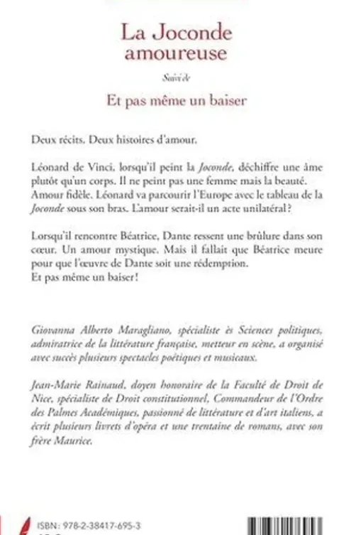 La Joconde amoureuse. Suivi de Et même pas un baiser. Pièces de théâtre en trois actes, Giovanna Alberto Maragnano