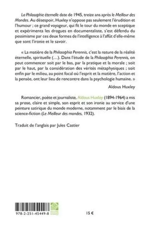 La philosophie éternelle. Philosophia Perennis, Aldous Huxley