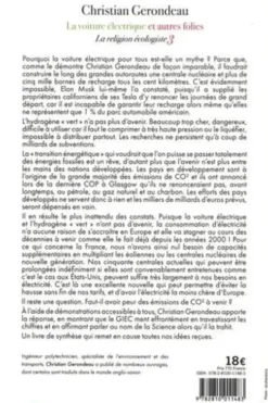 La religion écologiste. Tome 3, La voiture électrique et autres folies, Christian Gerondeau
