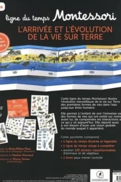 L'arrivée et l'évolution de la vie sur Terre. 1 ligne du temps illustrée et légendée, 1 ligne du temps vierge, 120 stickers repositionnables d'animaux et de végétaux et 1 livret d'activités, Marie-Hélène Place