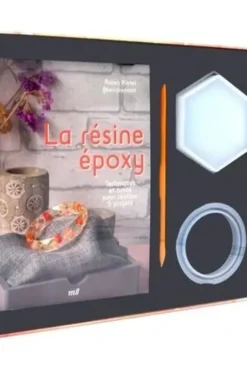 La résine époxy. Coffret avec 1 moule de bracelet, 1 moule de boîte à bijoux, 1 spatule en silicone, 1 tapis en silicone, Rozen Martel