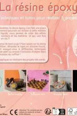 La résine époxy. Coffret avec 1 moule de bracelet, 1 moule de boîte à bijoux, 1 spatule en silicone, 1 tapis en silicone, Rozen Martel