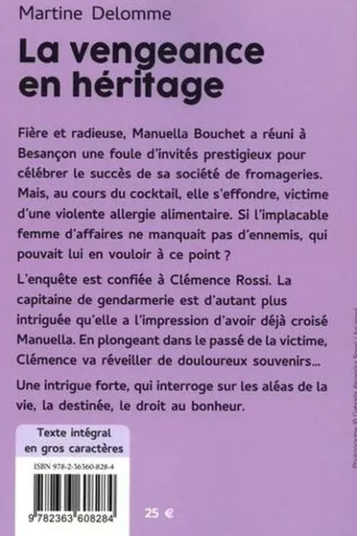 La Vengeance en héritage [EDITION EN GROS CARACTERES, Martine Delomme