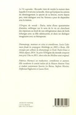 La vie suspendue. Suivi de L'origine du monde, Lucia Calamaro