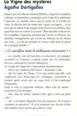La Vigne des mystères, Agathe Dartigolles