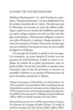 Le baiser des muses. Entretiens avec Bertrand Dermoncourt, Nikolaus Harnoncourt