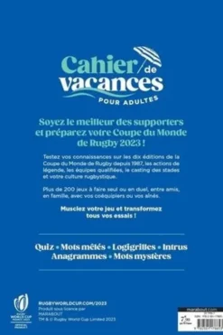 Le cahier de vacances pour adultes Coupe du monde de rugby officiel 2023, Yann Caudal