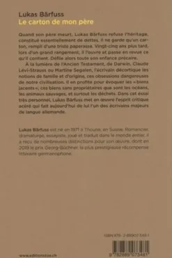 Le carton de mon père. Réflexions sur l'héritage, Lukas Bärfuss