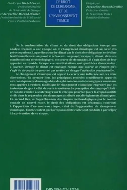 Le climat et le droit des obligations, Anne Stevignon