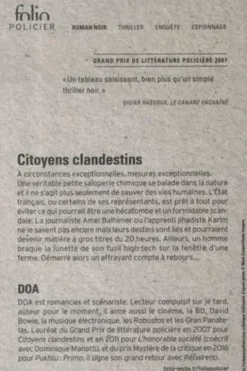 Le cycle clandestin : Citoyens clandestins, DOA