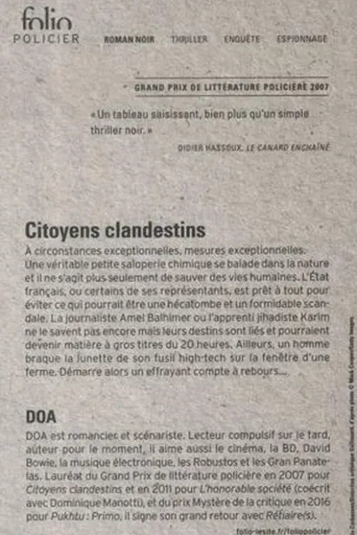Le cycle clandestin : Citoyens clandestins, DOA