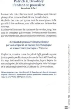Le cycle de Syffe Tome 1 : L'enfant de poussière, Patrick K. Dewdney