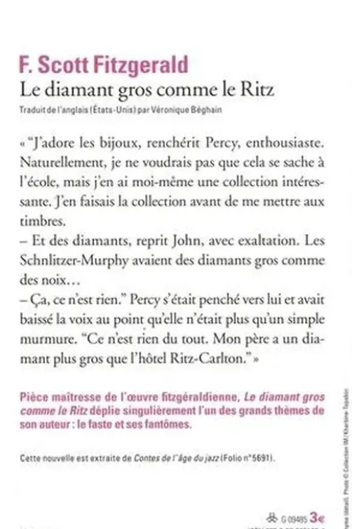 Le diamant gros comme le Ritz, Francis Scott Fitzgerald
