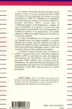 Le français dans les aires créolophones. Vers une didactique adaptée, Amidou Maïga