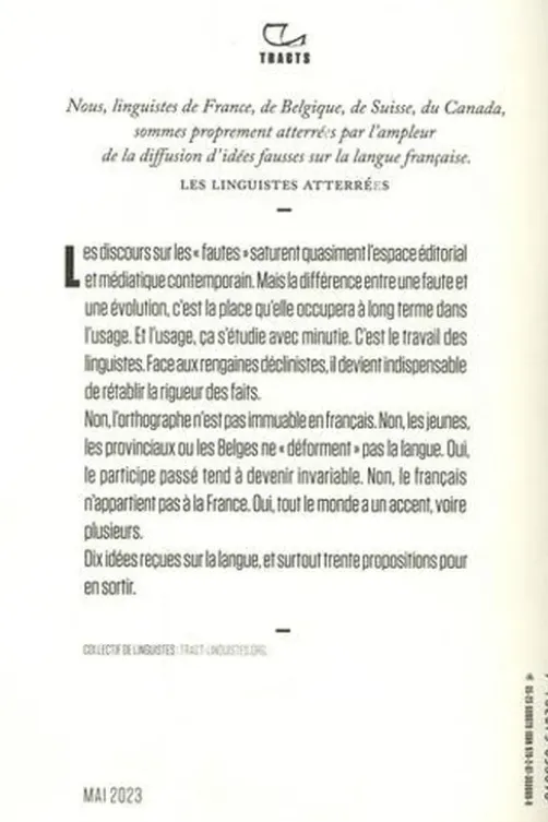 Le Français va très bien, merci, Les linguistes atterrées