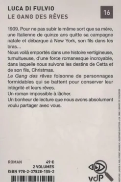 Le gang des rêves. Pack en 2 volumes [EDITION EN GROS CARACTERES, Luca Di Fulvio