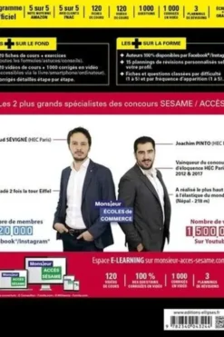 Le grand manuel du concours ACCES. 12 tests blancs, 120 fiches de cours, 120 vidéos de cours, 1000 questions, Edition 2021, Joachim Pinto