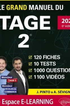 Le Grand Manuel du TAGE 2. 120 fiches, 10 tests, 1000 questions, 1100 vidéos, Edition 2022, Joachim Pinto