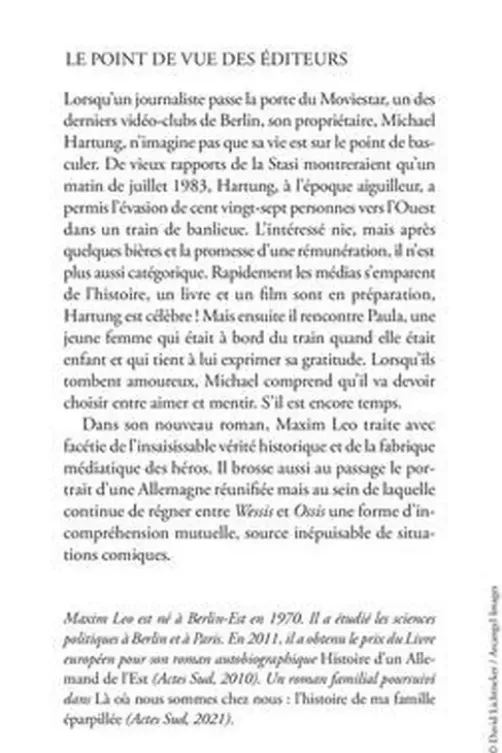 Le héros de Berlin, Maxim Leo