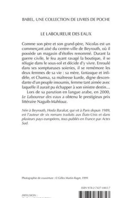 Le laboureur des eaux, Hoda Barakat