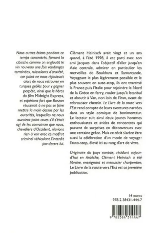 Le livre de la route vers l'est, Clément Heinisch