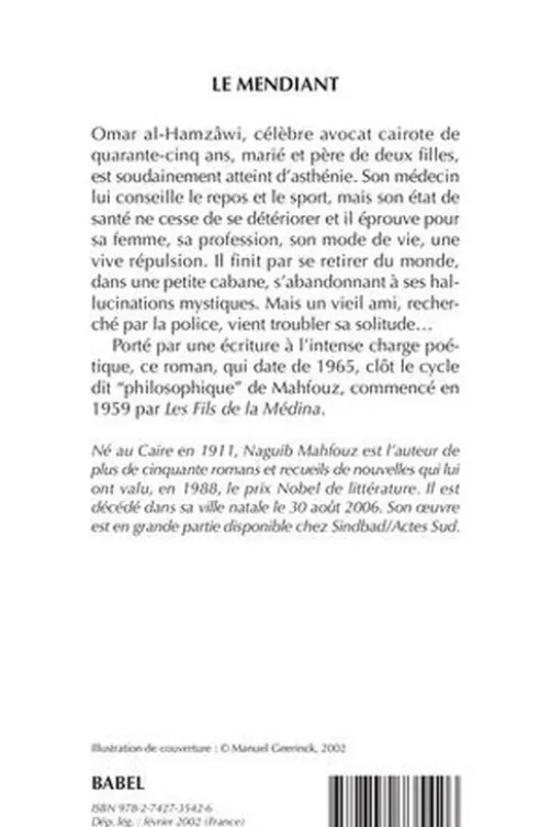 Le Mendiant, Naguib Mahfouz