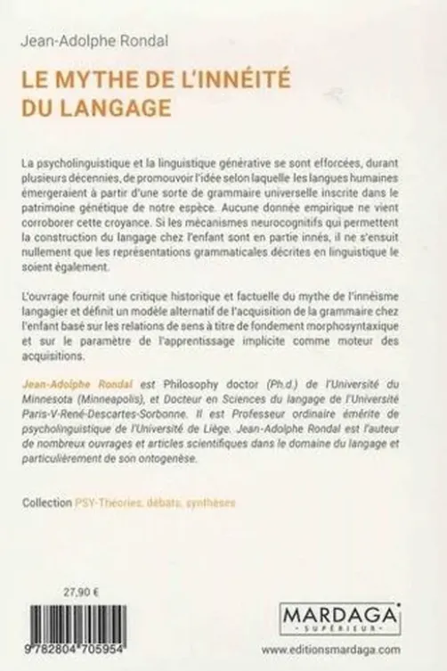 Le mythe de l'innéité du langage, Jean-Adolphe Rondal