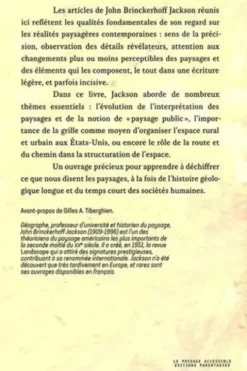 Le paysage accessible et autres textes, John Brinckerhoff Jackson