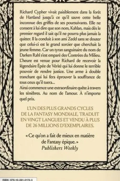 L'Epée de Vérité Tome 1 : La première leçon du sorcier, Terry Goodkind