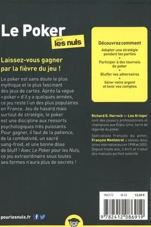 Le poker pour les nuls. 2e édition, Richard-D Harroch