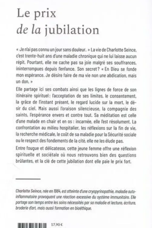Le prix de la jubilation, Charlotte Seince