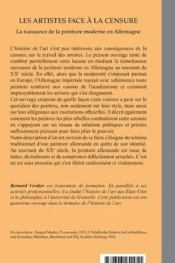 Les artistes face à la censure. La naissance de la peinture moderne en Allemagne, Bernard Verdier