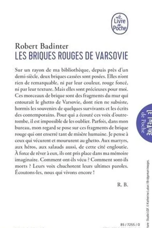 Les briques rouges de Varsovie, Robert Badinter