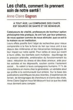 Les chats, comment ils prennent soin de notre santé !, Anne-Claire Gagnon