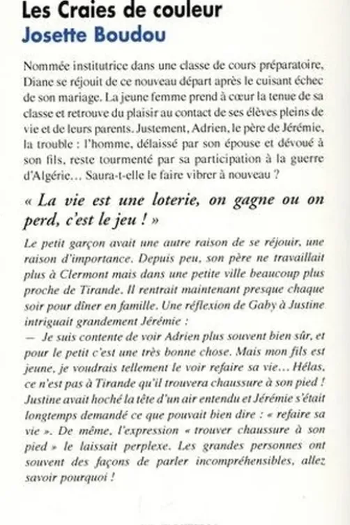 Les craies de couleur, Josette Boudou