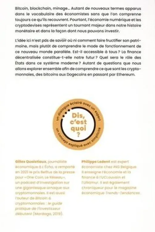 Les cryptomonnaies, Gilles Quoistiaux