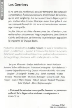 Les derniers. Rencontres avec les survivants des camps de concentration, Sophie Nahum