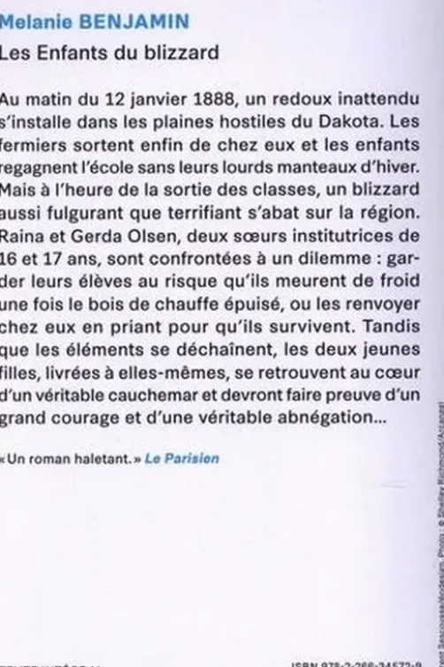 Les Enfants du blizzard, Melanie Benjamin