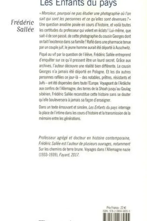 Les enfants du pays. histoire intime d'une rafle, Frédéric Sallée