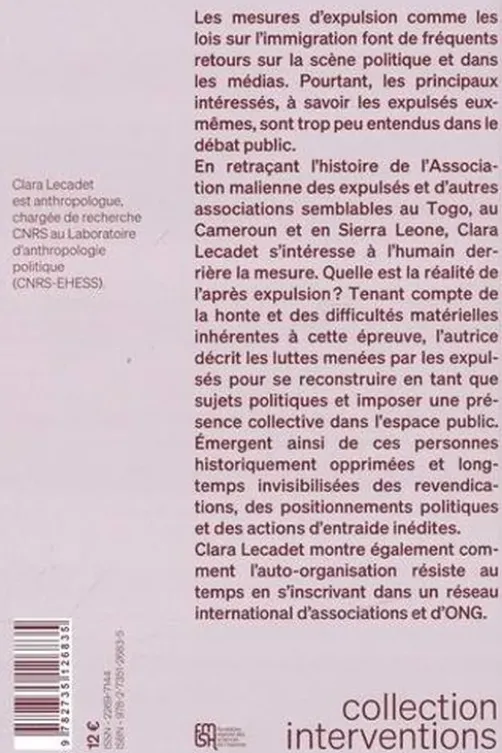 Les expulsés, sujets politiques, Clara Lecadet