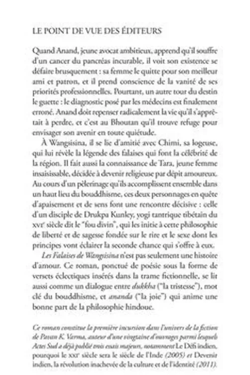 Les falaises de Wangsisina, Pawan K. Varma