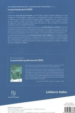 Les fondamentaux de la gestion de patrimoine. Tome 1, Le patrimoine privé, Edition 2023, Francis Lefebvre