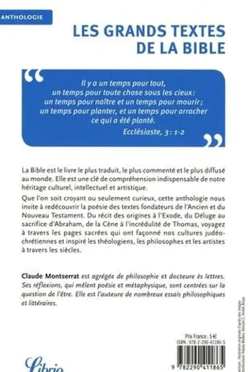 Les Grands Textes de la Bible, Claude Montserrat
