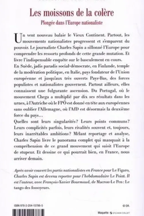 Les moissons de la colère. La dynamique nationaliste en Europe, Charles Sapin