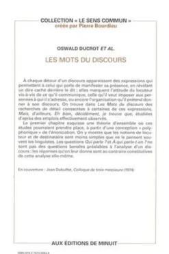 Les mots du discours, Oswald Ducrot