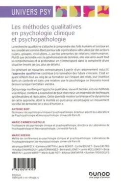 Les méthodes qualitatives en psychologie clinique et psychopathologie, Antoine Bioy