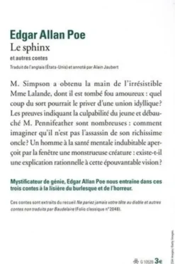 Le sphinx et autres contes, Edgar Allan Poe
