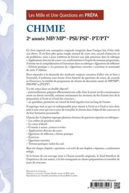 Les 1001 questions de la chimie en prépa. 2e année MP-PSI-PT, 3e édition, Lionel Uhl