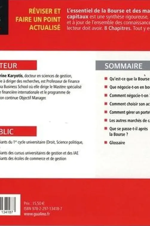 L'essentiel de la bourse et des marchés de capitaux. Edition 2021-2022, Catherine Karyotis